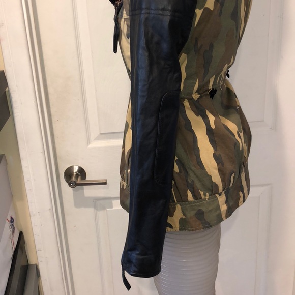 NWT Rockstar & Angels Removable fur hoodie jacket camouflage army - Picture 7 of 16